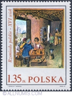 Image #1 of 1,35 Złoty 1969 - Wood carvers