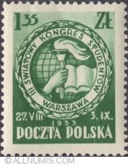 1,35  złotego 1953 - Congress badge