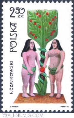 Image #1 of 2,50 Złoty 1969 - Adam and Eve