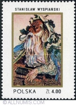 4 Złote 1972 - ”Rhapsodist” (old man), by Stanisław Wyspiański