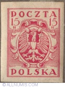 15 Halerzy 1919 - Eagle - Coat of arms