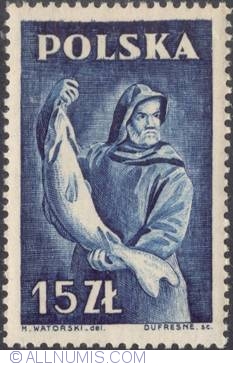Image #1 of 15 złotych 1947 - Fisherman