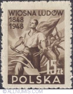 Image #1 of 15 złotych 1948  - Allegory of the Revolution