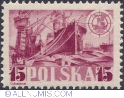 15 złotych 1948 - Loading freighter