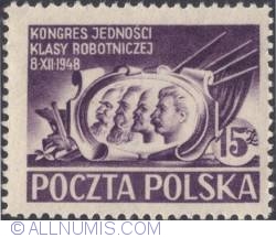 Image #1 of 15 Złotych 1948 - Marx, Engels, Lenin and Stalin