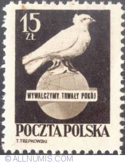 Image #1 of 15 złotych 1950 - Dove on Globe