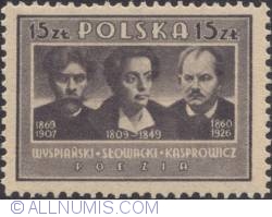 Image #1 of 15 złotych - Stanisław Wyspiański, Juliusz Słowacki and Jan Kasprowicz.
