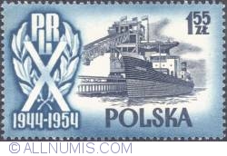 Image #1 of 1,55  złotego 1954 - Loading ship.