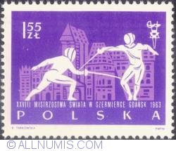 1,55 złotego - Fencers and old houses, Gdansk.