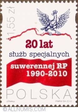1,55 Zloty 2010 - 20 years of special services in sovereign Poland 1990-2010