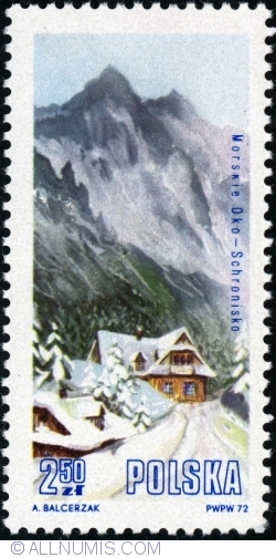 2,50 Złoty 1972 - Cabana montană "Morskie Oko" pe Valea Rybi Potok