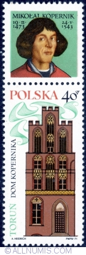 Image #1 of 40 Groszy 1971 - Nicolaus Copernicus House, Toruń