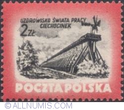 Image #1 of 2 złote 1953 - Windmill and framework, Ciechocinek.