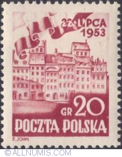 20 groszy 1953 -O parte veche a Varsoviei