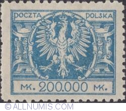 200 000 Marek 1924 - Eagle on a large baroque shield