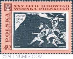 Image #1 of 40 Groszy 1968 - "Battle of Monte Cassino" by Antonin Boratyński