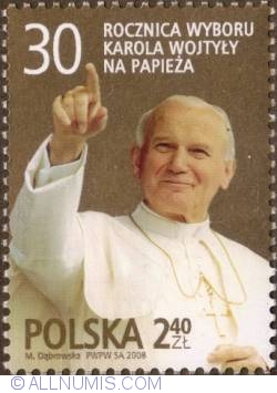 Image #1 of 2,40 Zloty 2008 - The 30th anniversary of the election of Karol Wojtyla as the Pope.