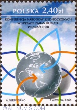 Image #1 of 2,40 Zloty 2008 - United Nations Conference on Climate Change - Poznan