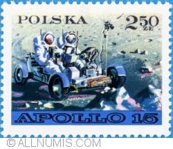 2,50 Złoty 1971 - Apollo 15 - Rover-ul lunar și astronauți