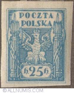 25 Halerzy 1919 - Eagle - Coat of arms - plain border