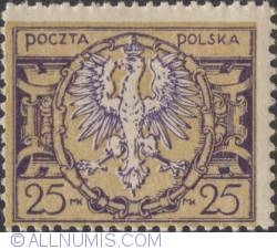 25 Marek 1921 - Eagle on a large baroque shield