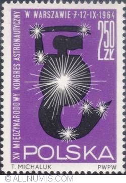 2,50 złotego 1964 -Warsaw Mermaid and stars