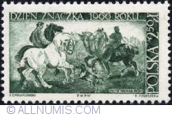 Image #1 of 2,50 złotego 1966 - “Horses and Dogs” by by Piotr Michałowski