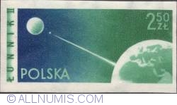 Image #1 of 2,50 złotego- Earth, moon, Sputnik 2.(imperf.)
