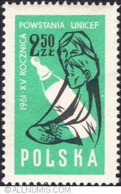 Image #1 of 2,50 złotego- Mother, child and milk bottle.