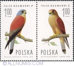 2 x 1 Zloty 1975 - Predator Birds. Falcons