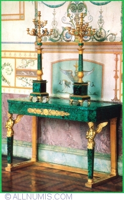Ermitaj - Candelabre, malachit, bronz aurit, Masă, malachit, bronz aurit (1980)