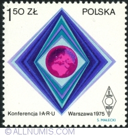 1.5 Zloty 1975 - Emblema Uniunii Radio Amatori, Globe