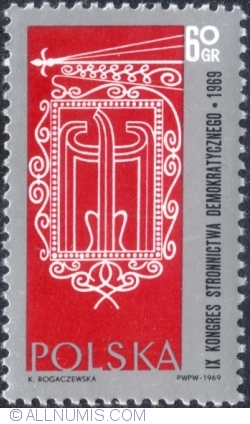 60 Groszy 1969 - 9th congress of the Polish Democratic Party