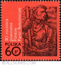 Image #1 of 60 Groszy 1972 - „Muncitor luptător”, J. Jarnuszkiewicz