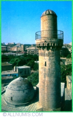 Baku (Bakı, Бакы, Баку) - The Palace of the Shirvan Shahs. The Lower Court. Minaret of the royal mosque (1976)