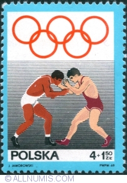 Image #1 of 4+1,50 Złoty 1969 - Olympic Rings and Boxing