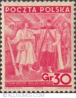 Image #1 of 30 Groszy 1938 - King Stephen Bathory commending Wielock, the peasant
