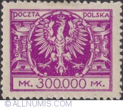 300 000 Marek 1924 -Eagle on a large baroque shield
