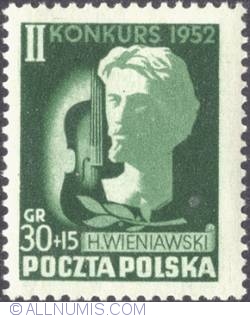 Image #1 of 30+15 groszy 1952 - Henryk Wieniawski and violin