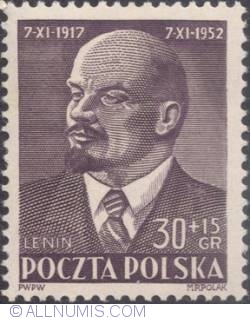 Image #1 of 30+15 groszy 1952 - Vladimir Lenin (1870-1924)