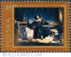 4,90 Złote 1973- ”Nicolaus Copernicus in his Observatory”, by Jan Matejko