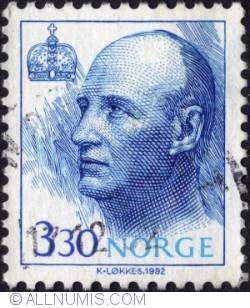 3,30 Kroner 1992 - King Harald-blue