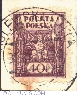 40 fenig - Eagle and Fasces Symbolical of United Poland