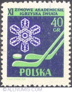 40 groszy 1956 -Snowflake and Ice Hockey sticks
