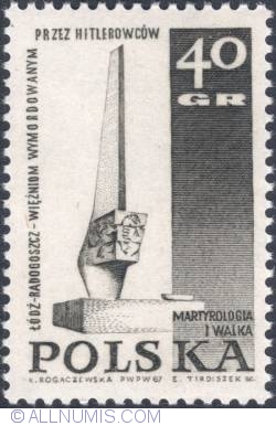 Image #1 of 40 groszy 1967 - Monument in Łódź-Radogoszcz.