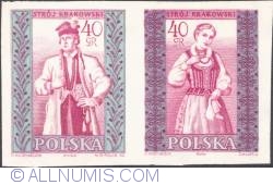 40 groszy; 40 groszy - Man and woman from Cracow. (Kraków) (imperf.)