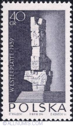 40 groszy1964 - Proposed Monument for Defenders of Westerplatte, 1939.
