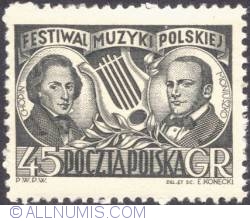 45 groszy 1951 -  Chopin and Moniuszko