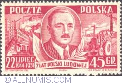 45 groszy 1951 - President Bolesław Bierut