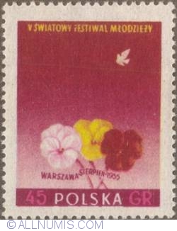 45 groszy 1955 - Pansies (b)
